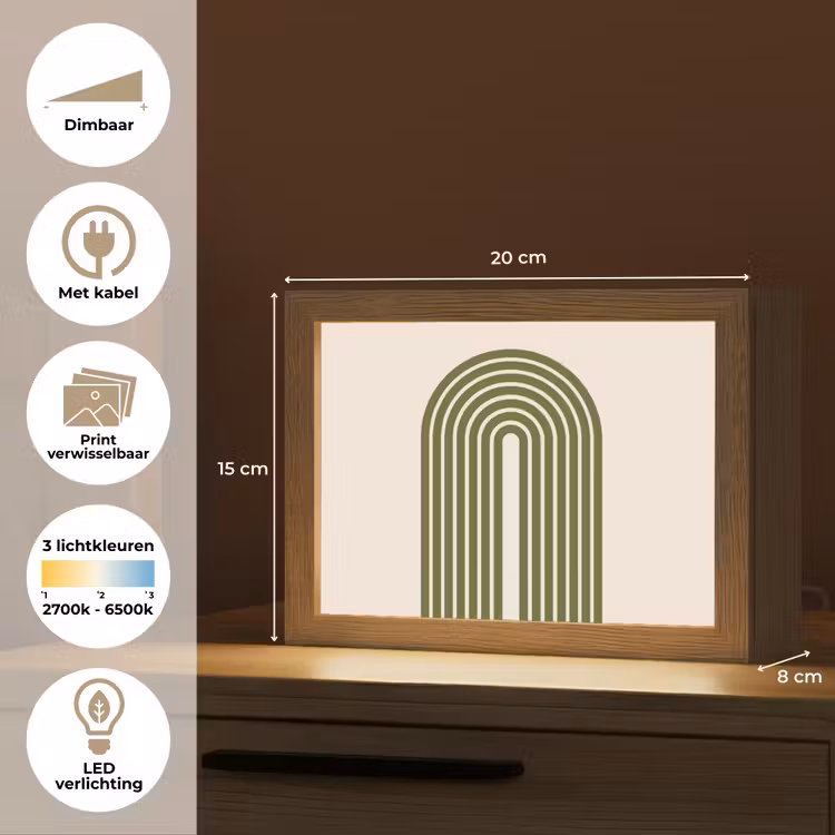 Lightbox - Wandlamp - Abstract - Bogen - Modern - Groen - Kunst — 9