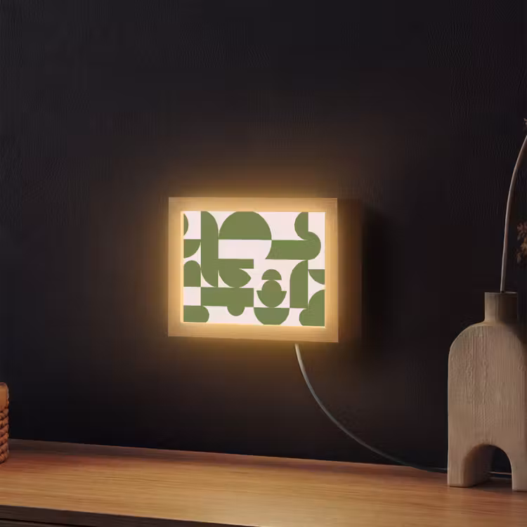 Lightbox - Wandlamp - Abstract - Geometrie - Modern - Groen - Wit — 2