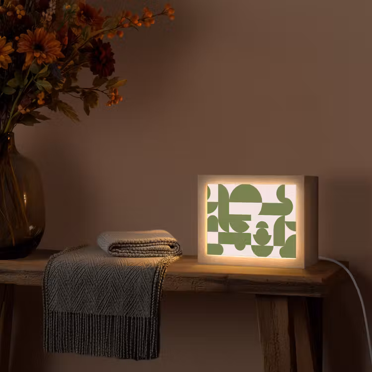 Lightbox - Wandlamp - Abstract - Geometrie - Modern - Groen - Wit — 5