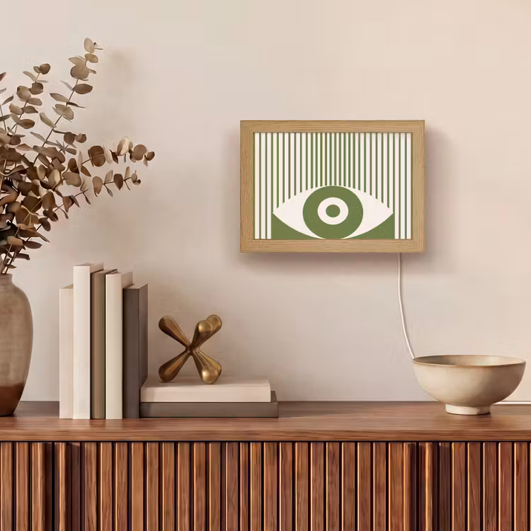 Lightbox - Wandlamp - Abstract - Oog - Strepen - Modern - Groen — 4