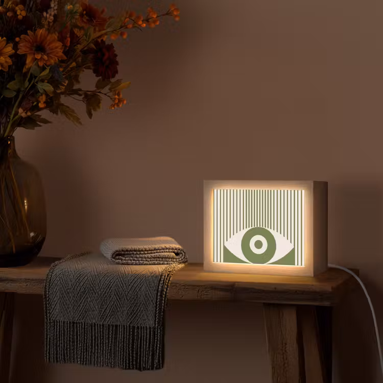 Lightbox - Wandlamp - Abstract - Oog - Strepen - Modern - Groen — 5