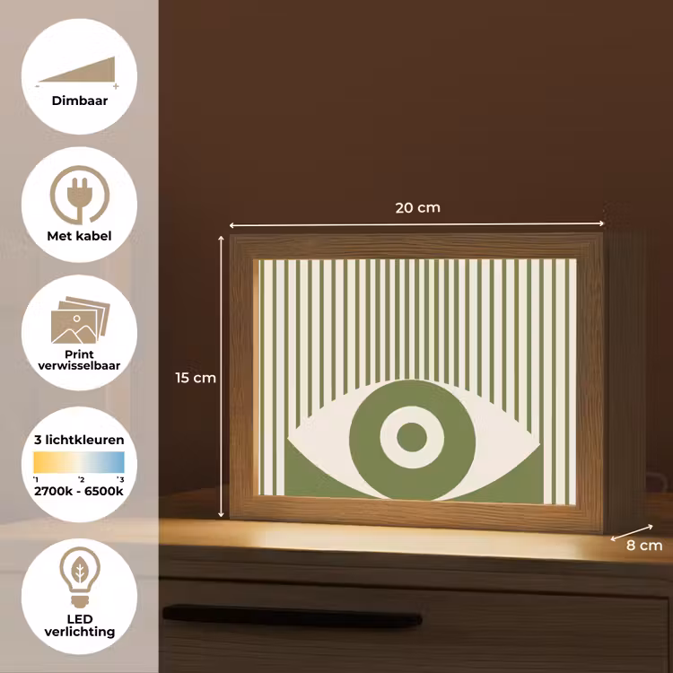 Lightbox - Wandlamp - Abstract - Oog - Strepen - Modern - Groen — 9