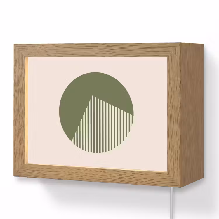 Lightbox - Wandlamp - Cirkel - Strepen - Geometrisch - Abstract - Groen — 1