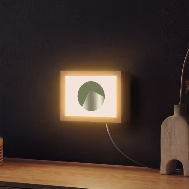 Lightbox - Wandlamp - Cirkel - Strepen - Geometrisch - Abstract - Groen — 2