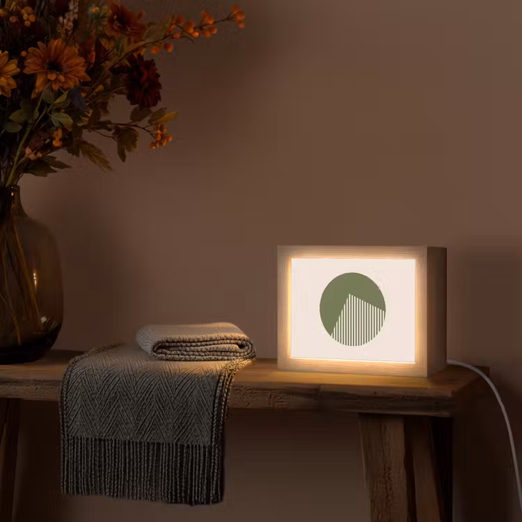 Lightbox - Wandlamp - Cirkel - Strepen - Geometrisch - Abstract - Groen — 5