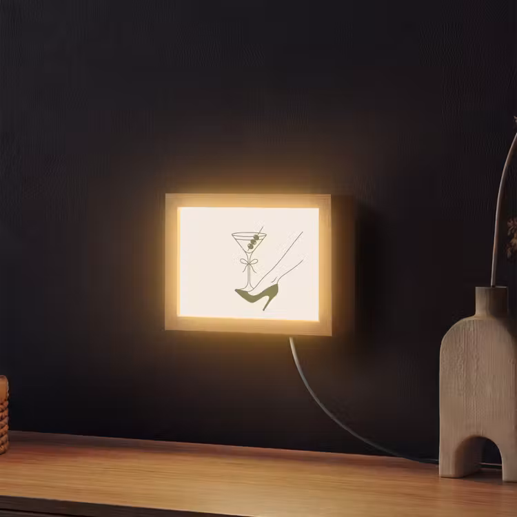 Lightbox - Wandlamp - Drank - Martini - Hoge hak - Mode - Groen — 2