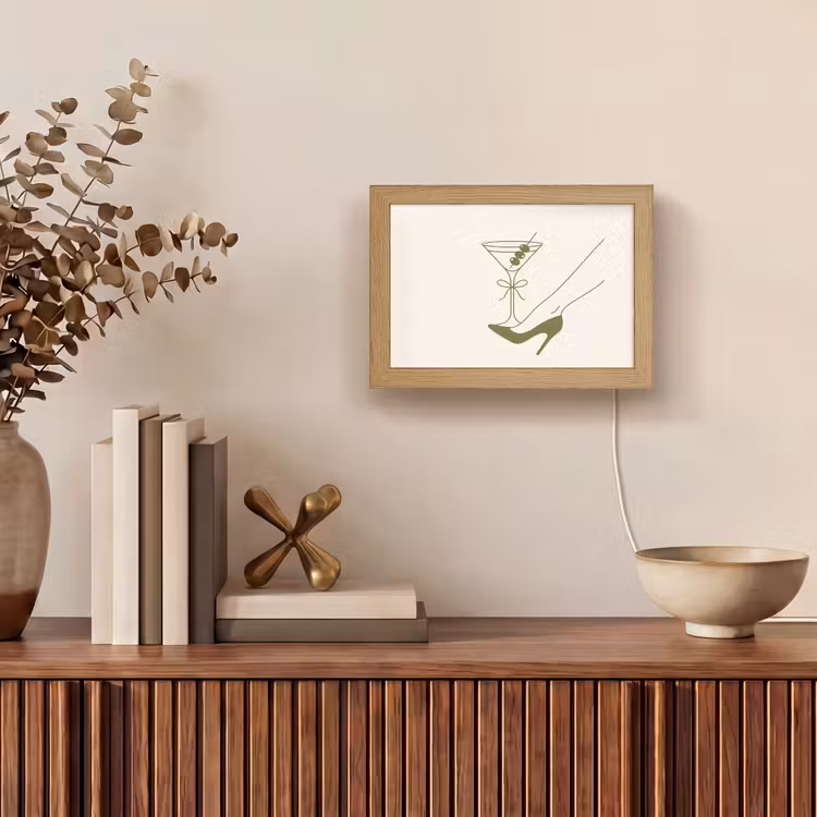 Lightbox - Wandlamp - Drank - Martini - Hoge hak - Mode - Groen — 4