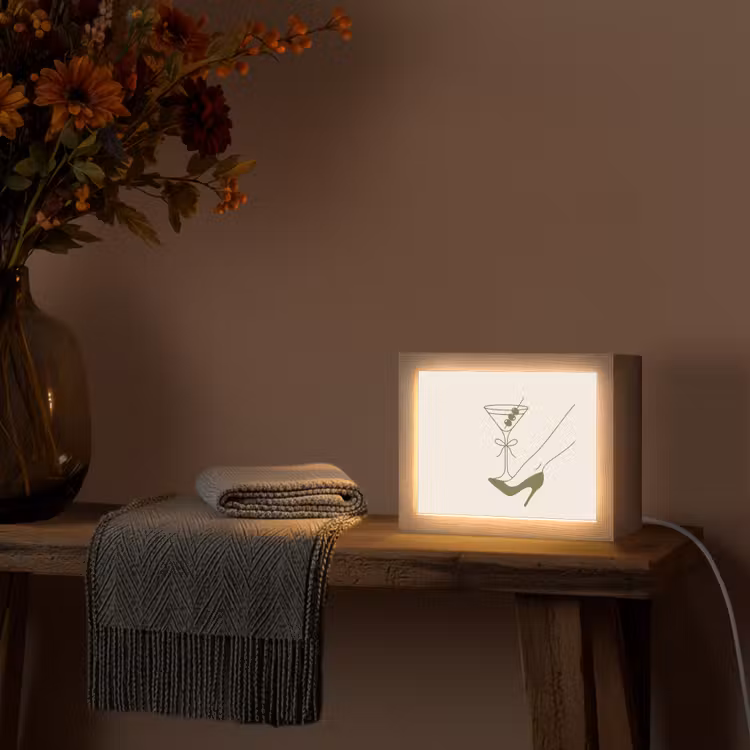 Lightbox - Wandlamp - Drank - Martini - Hoge hak - Mode - Groen — 5