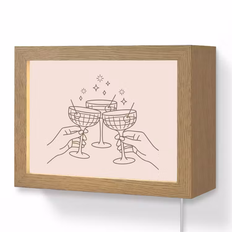 Lightbox - Wandlamp - Drankjes - Feest - Proosten - Minimalistisch - Groen — 1