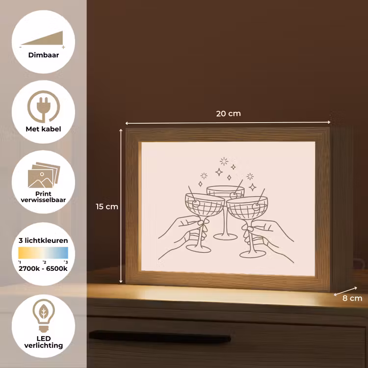 Lightbox - Wandlamp - Drankjes - Feest - Proosten - Minimalistisch - Groen — 9