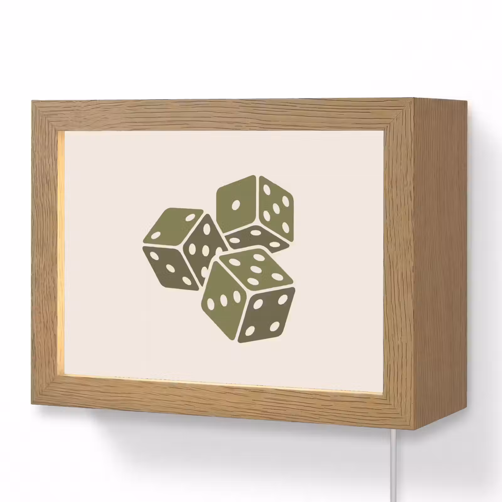 Lightbox - Wandlamp - Dobbelsteen - Spel - Groen - Abstract — 1