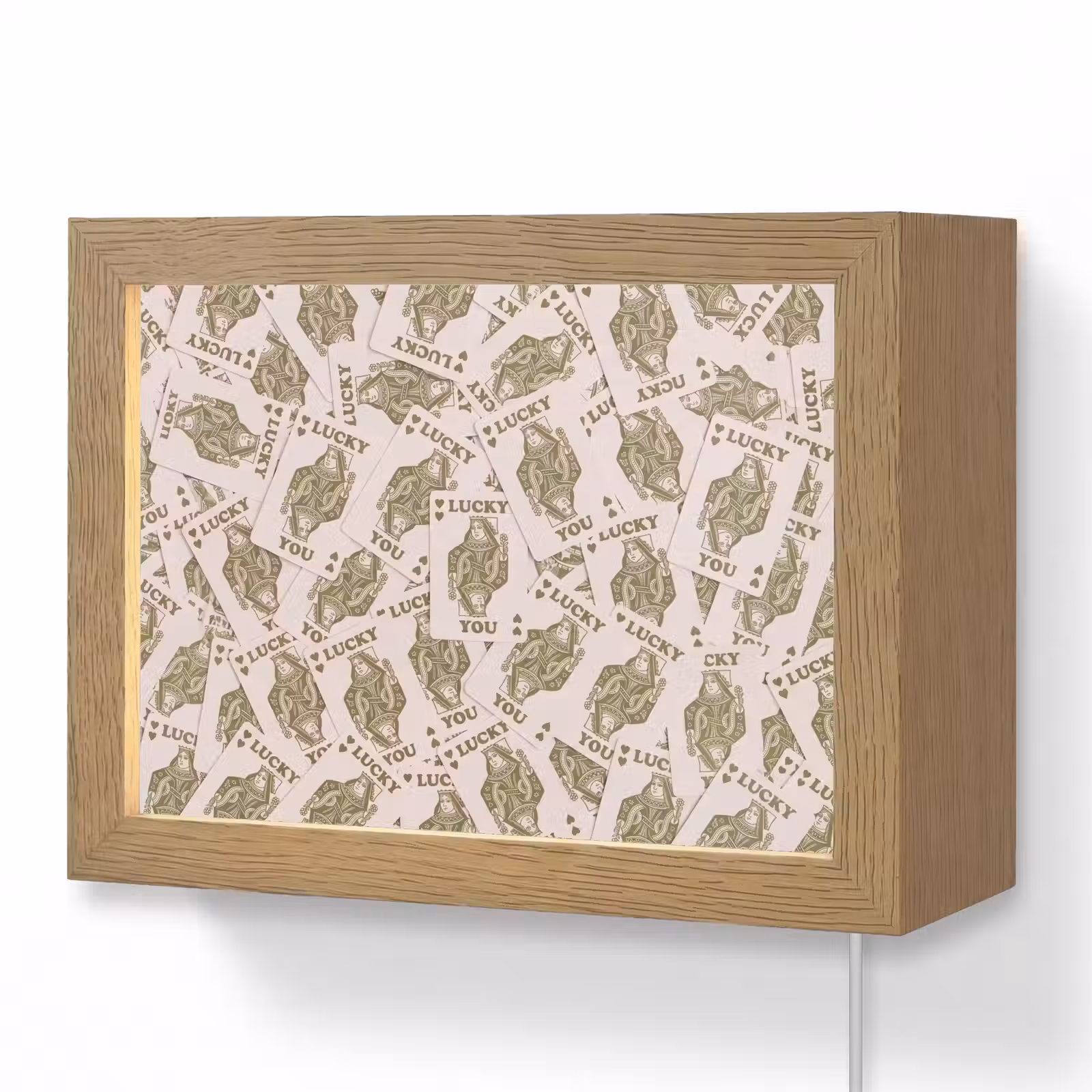 Lightbox - Wandlamp - Kaarten - Koningin - Patroon - Groen - Spel — 1