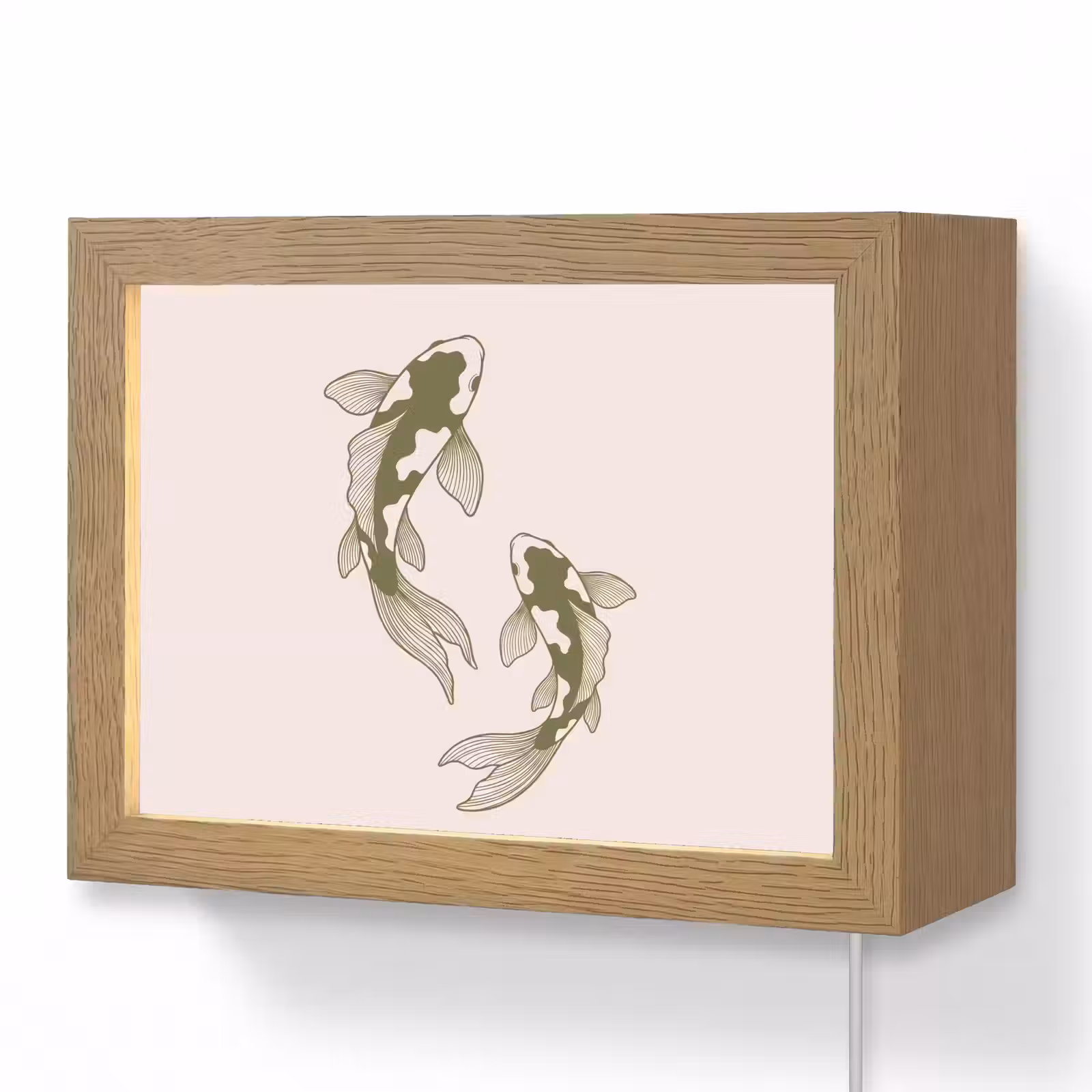 Lightbox - Wandlamp - Vis - Zwemmend - Groen - Abstract - Dieren — 1