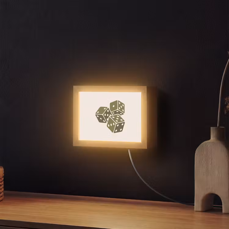 Lightbox - Wandlamp - Dobbelsteen - Spel - Groen - Abstract — 2