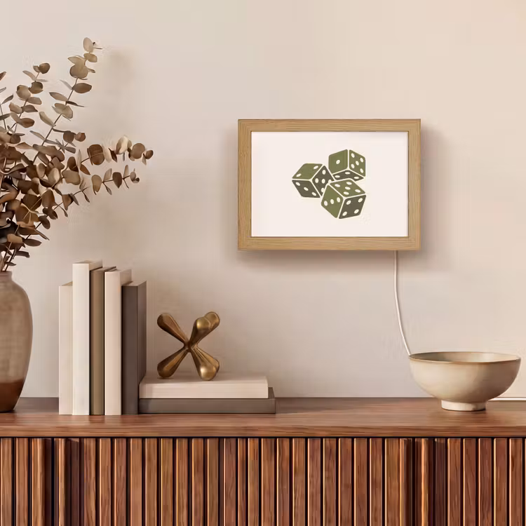 Lightbox - Wandlamp - Dobbelsteen - Spel - Groen - Abstract — 4