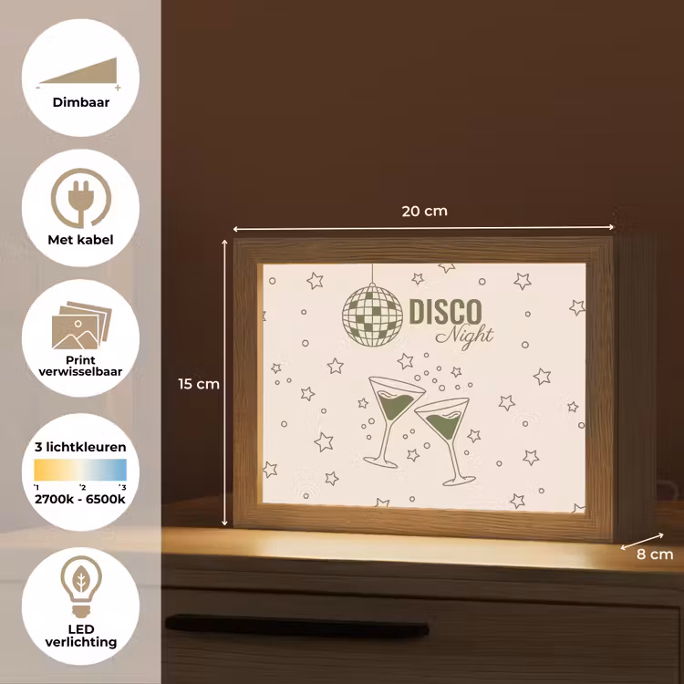 Lightbox - Wandlamp - Feest - Disco - Drank - Illustratie - Groen — 9