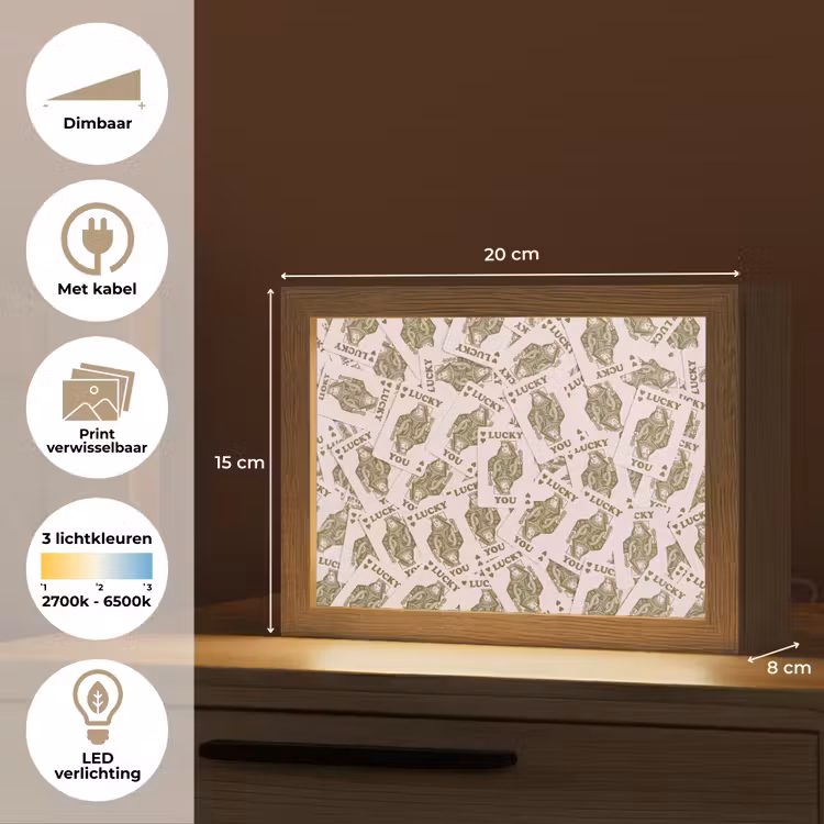 Lightbox - Wandlamp - Kaarten - Koningin - Patroon - Groen - Spel — 9
