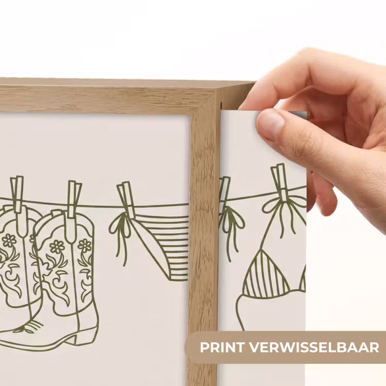 Lightbox - Wandlamp - Kleding - Waslijn - Zomer - Lijntekening - Groen — 6
