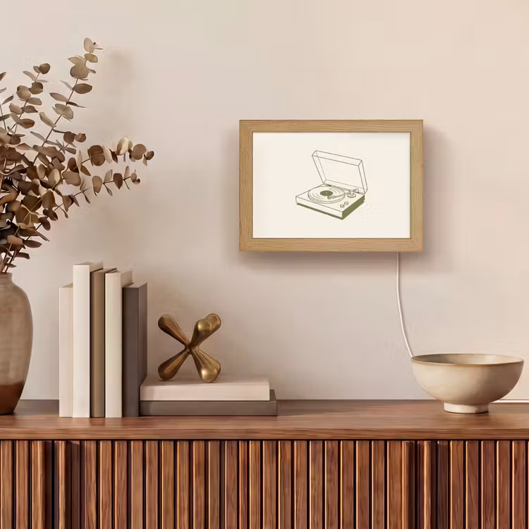 Lightbox - Wandlamp - Platenspeler - Vinyl - Muziek - Minimalistisch - Groen — 4