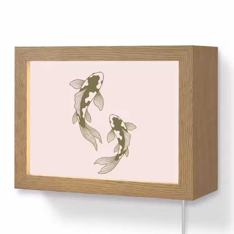 Lightbox - Wandlamp - Vis - Zwemmend - Groen - Abstract - Dieren — 1