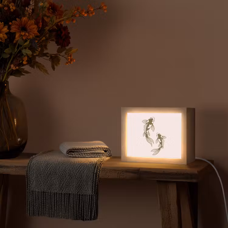 Lightbox - Wandlamp - Vis - Zwemmend - Groen - Abstract - Dieren — 5