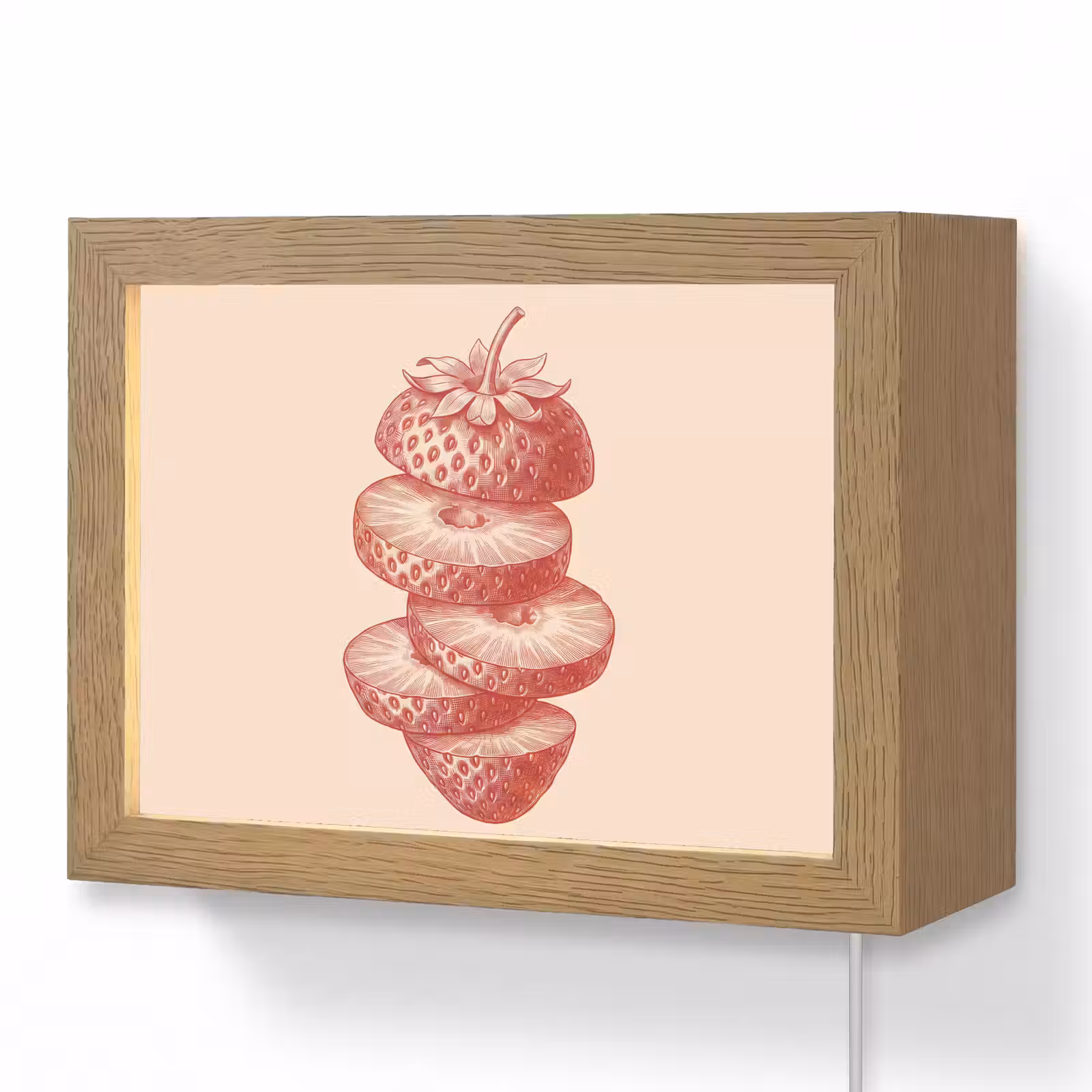 Lightbox - Wandlamp - Fruit - Gesneden - Illustratie - Rood - Vintage — 1