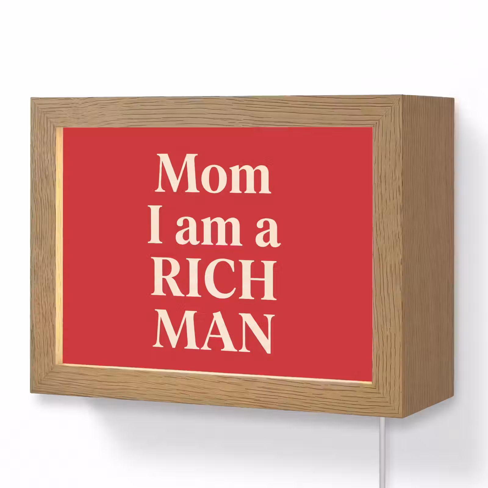 Lightbox - Wandlamp - Tekst - Rijkdom - Motivatie - Rood - Modern — 1