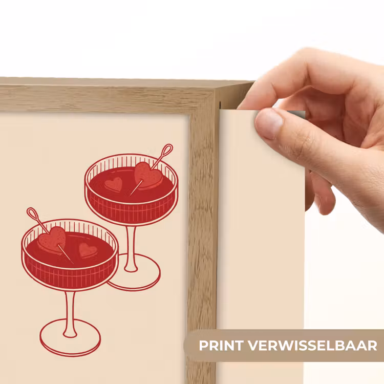 Lightbox - Wandlamp - Cocktail - Hartjes - Liefde - Illustratie - Rood — 6