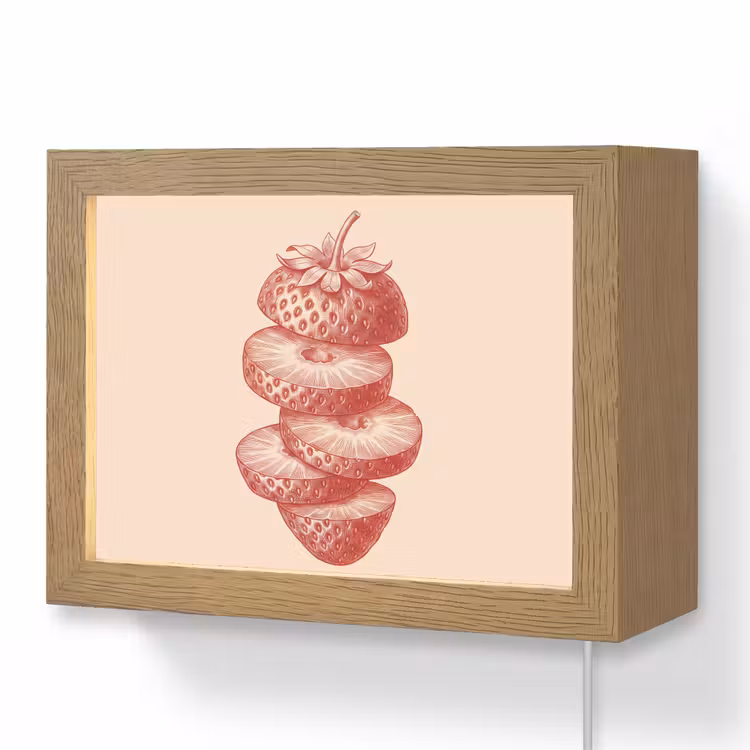 Lightbox - Wandlamp - Fruit - Gesneden - Illustratie - Rood - Vintage — 1