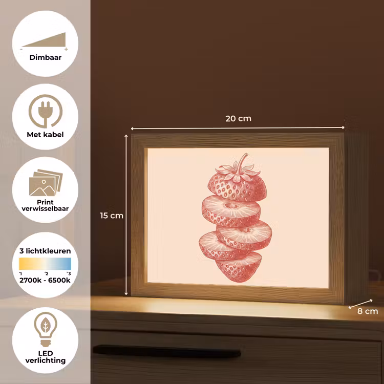 Lightbox - Wandlamp - Fruit - Gesneden - Illustratie - Rood - Vintage — 9