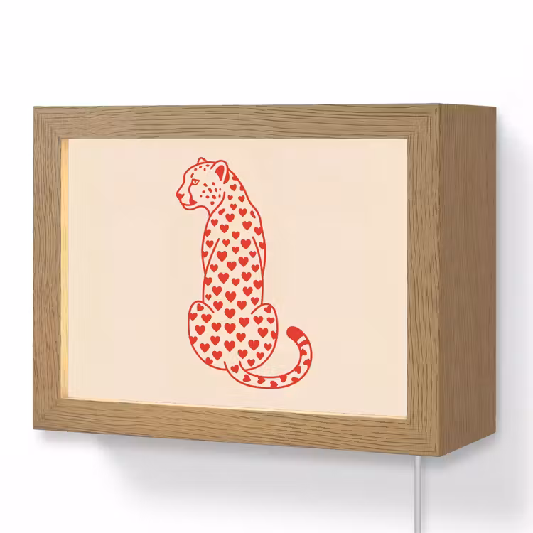 Lightbox - Wandlamp - Kat - Harten - Dieren - Modern - Rood — 1