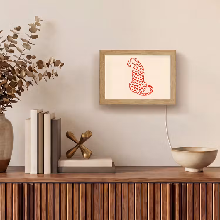 Lightbox - Wandlamp - Kat - Harten - Dieren - Modern - Rood — 4