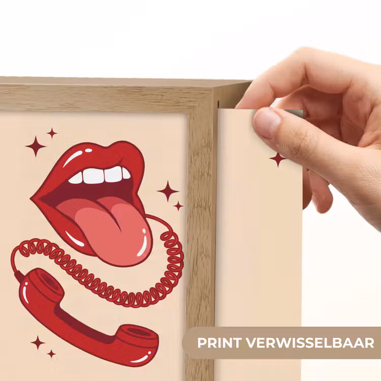 Lightbox - Wandlamp - Mond - Telefoon - Popart - Rood - Illustratie — 6