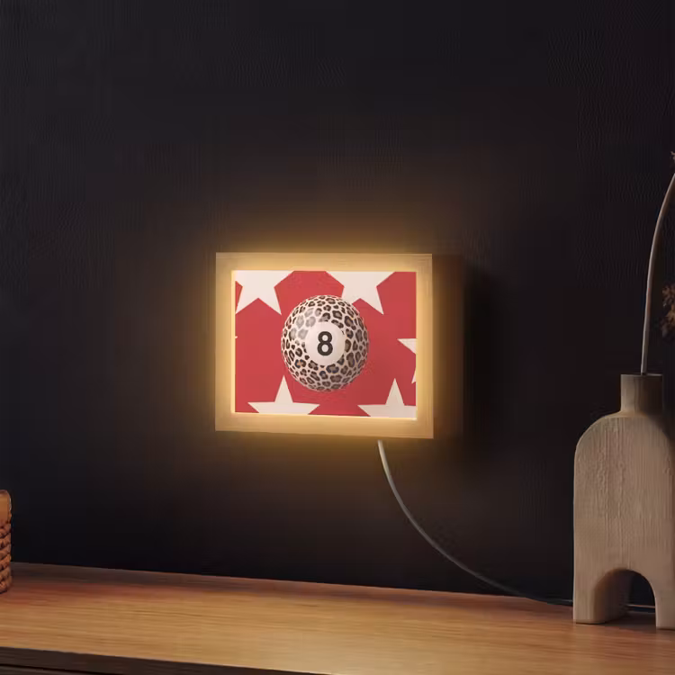 Lightbox - Wandlamp - Spel - Dierenprint - Nummer 8 - Modern - Rood — 2