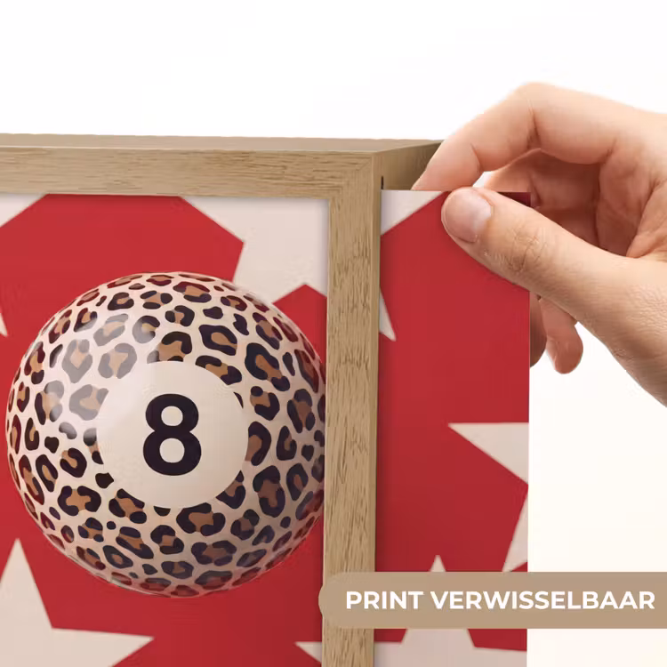 Lightbox - Wandlamp - Spel - Dierenprint - Nummer 8 - Modern - Rood — 6