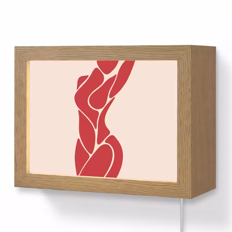 Lightbox - Wandlamp - Vrouw - Figuur - Abstract - Modern - Rood — 1
