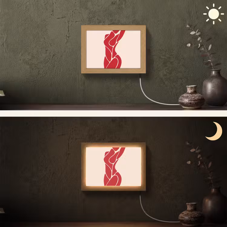 Lightbox - Wandlamp - Vrouw - Figuur - Abstract - Modern - Rood — 3