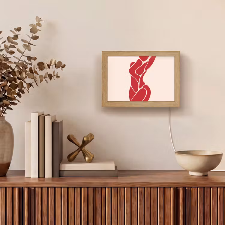 Lightbox - Wandlamp - Vrouw - Figuur - Abstract - Modern - Rood — 4