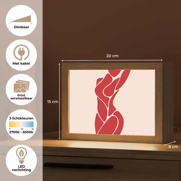 Lightbox - Wandlamp - Vrouw - Figuur - Abstract - Modern - Rood — 9
