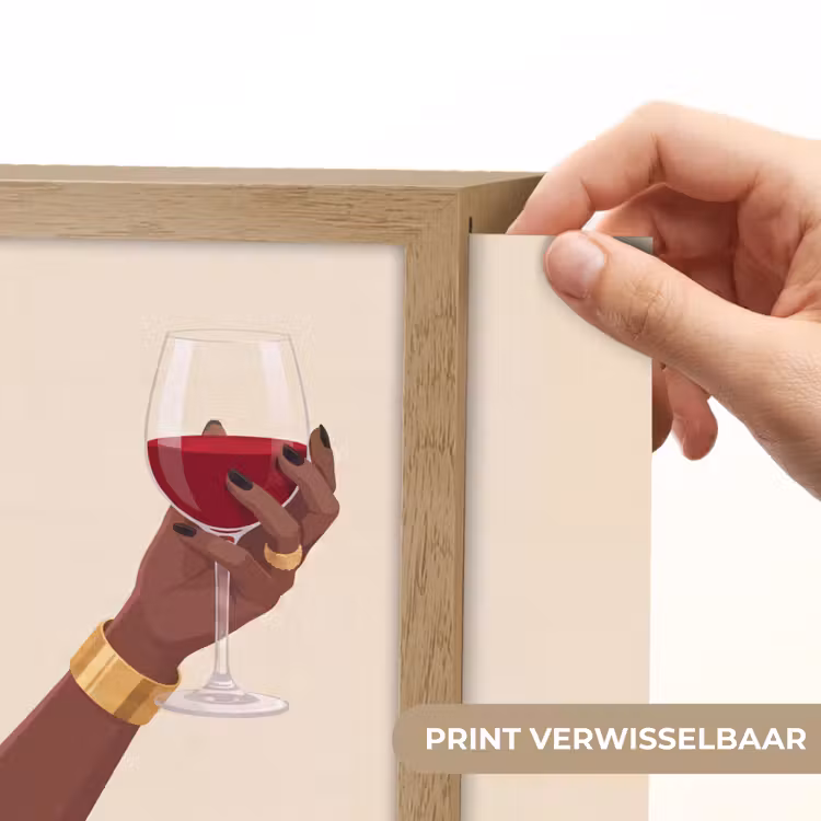 Lightbox - Wandlamp - Vrouw - Wijn - Glas - Illustratie - Rood — 6