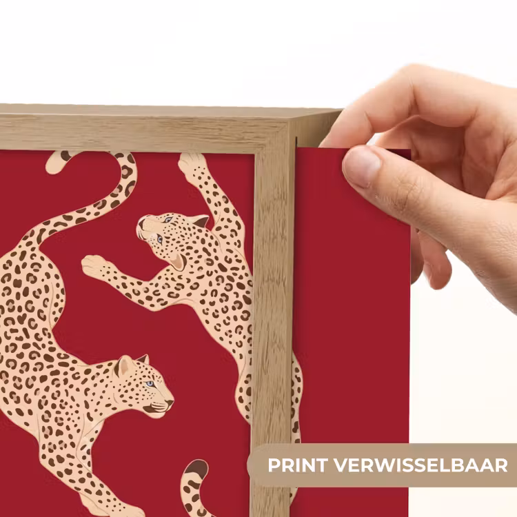 Lightbox - Wandlamp - Dieren - Luipaard - Abstract - Rood - Modern — 6