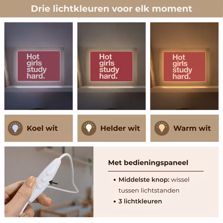 Lightbox - Wandlamp - Tekst - Studie - Motivatie - Modern - Rood — 7