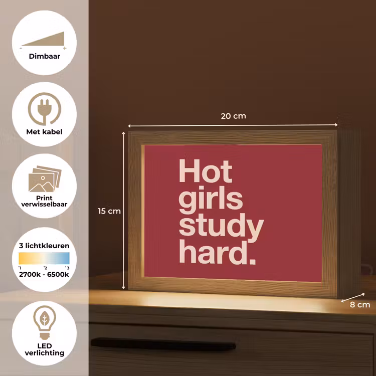 Lightbox - Wandlamp - Tekst - Studie - Motivatie - Modern - Rood — 9