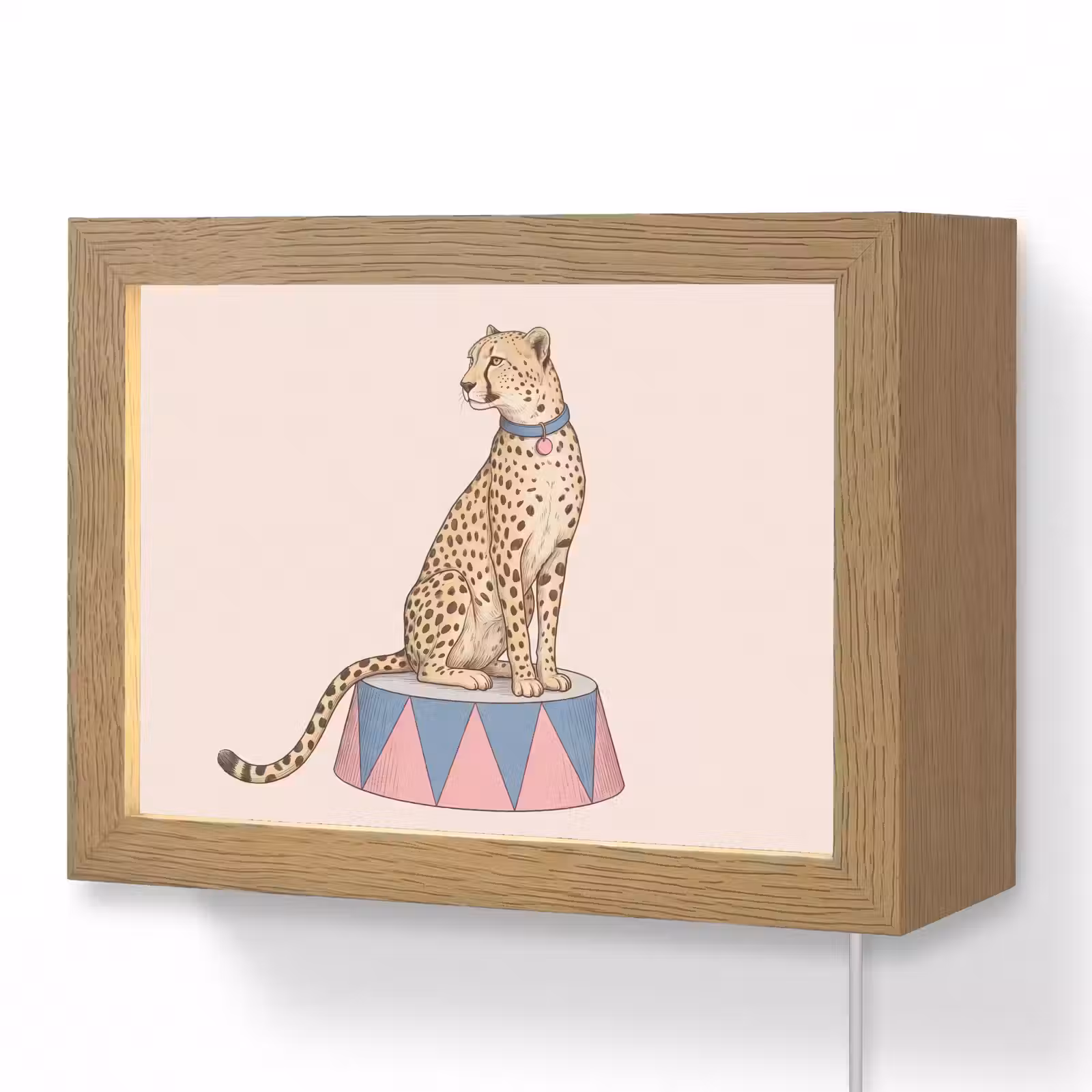 Lightbox - Wandlamp - Dieren - Circus - Illustratie - Vintage - Roze — 1