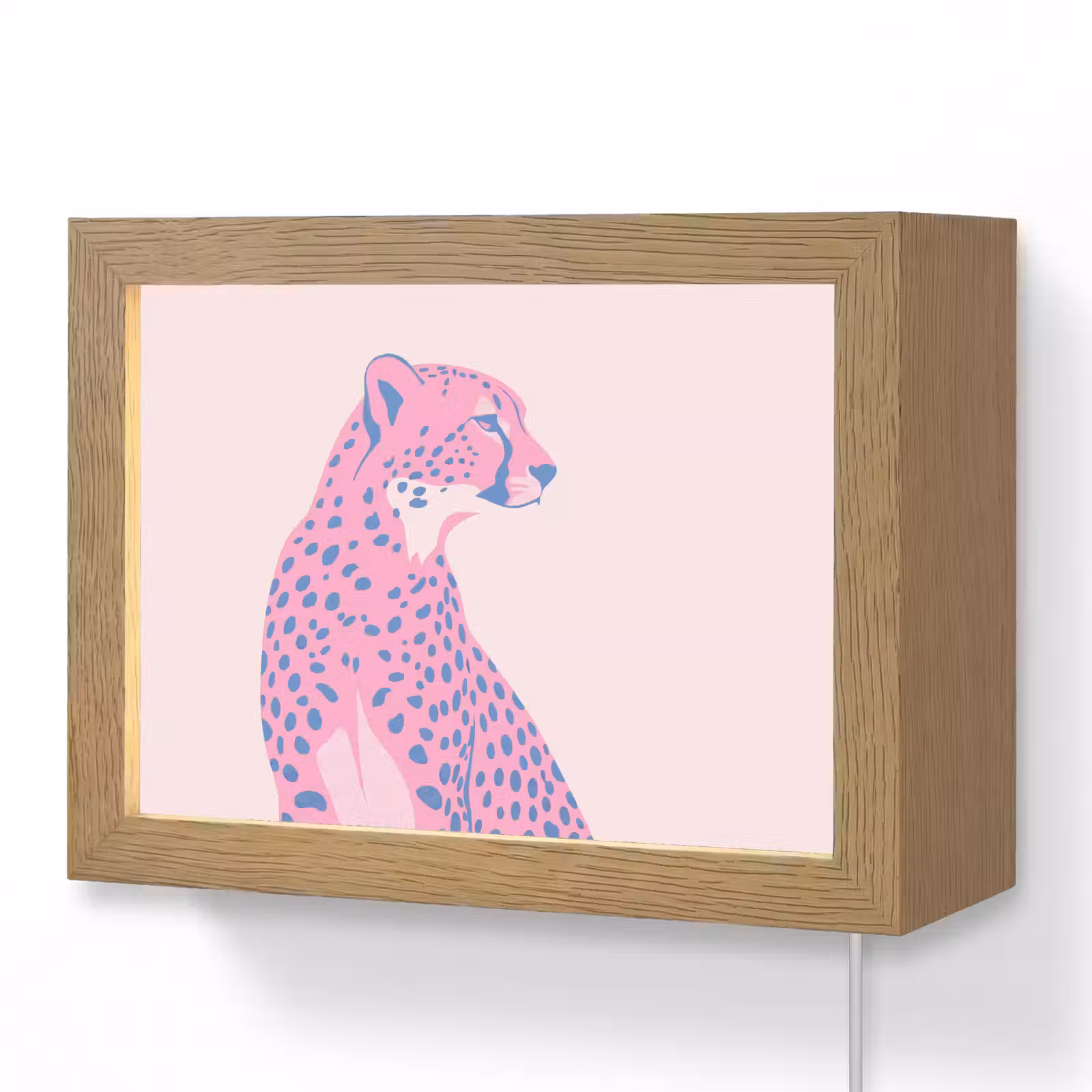 Lightbox - Wandlamp - Dieren - Profiel - Abstract - Roze - Blauw — 1