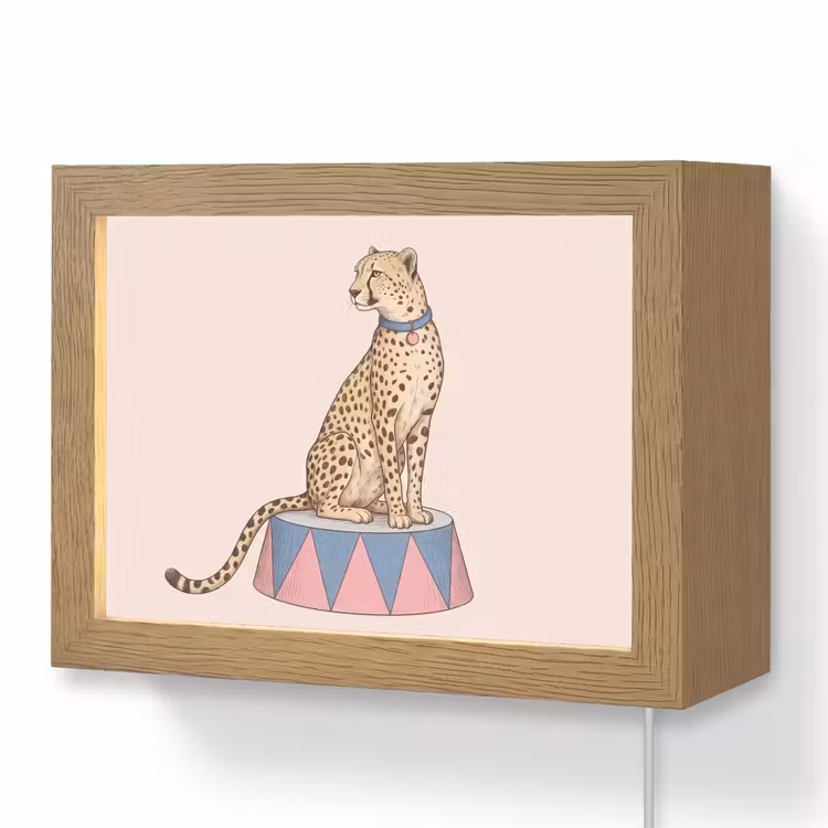 Lightbox - Wandlamp - Dieren - Circus - Illustratie - Vintage - Roze — 1
