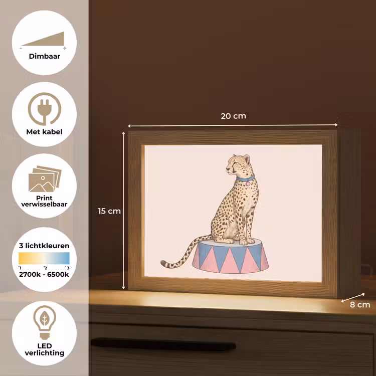 Lightbox - Wandlamp - Dieren - Circus - Illustratie - Vintage - Roze — 9