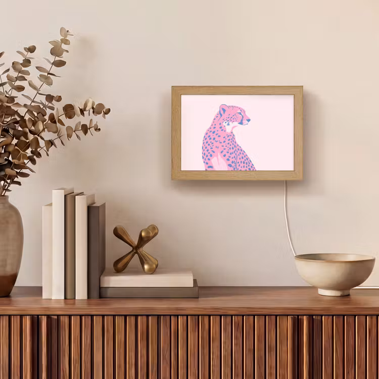 Lightbox - Wandlamp - Dieren - Profiel - Abstract - Roze - Blauw — 4