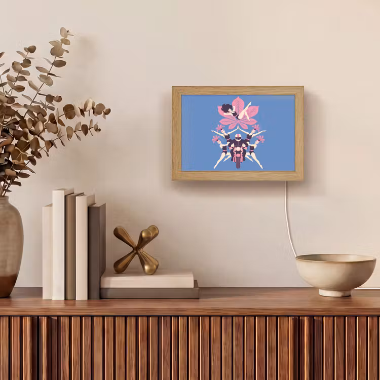 Lightbox - Wandlamp - Mensen - Dans - Motor - Retro - Roze — 4