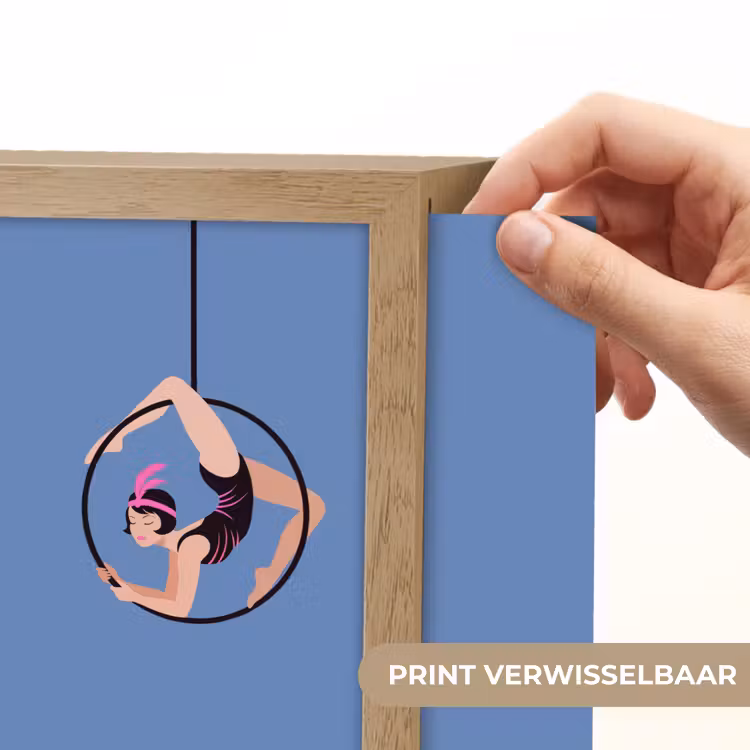 Lightbox - Wandlamp - Vrouw - Aerial hoop - Art deco - Illustratie - Blauw — 6